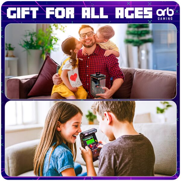 Mini-arcademachine, 240 ingebouwde games, 8-bit retro-arcadegames, 2,5-inch kleurenscherm, 8-weg joystick, 2 knoppen, volumeregeling, perfect cadeau - ThumbsUp!